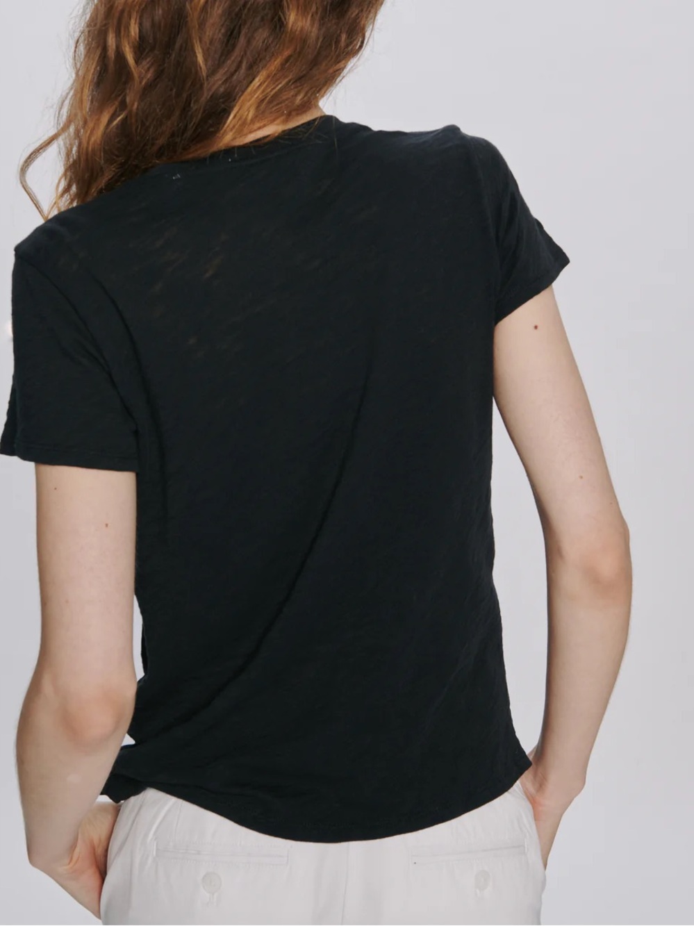 ATM Women’s Short Sleeve Slub Jersey Schoolboy Crew Neck Tee Black M - Picture 4 of 16